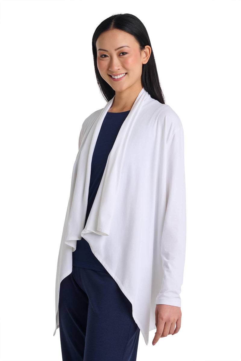Coolibar UPF 50+ Women's Sun Wrap - Sun Protective,Large,White - Image 2